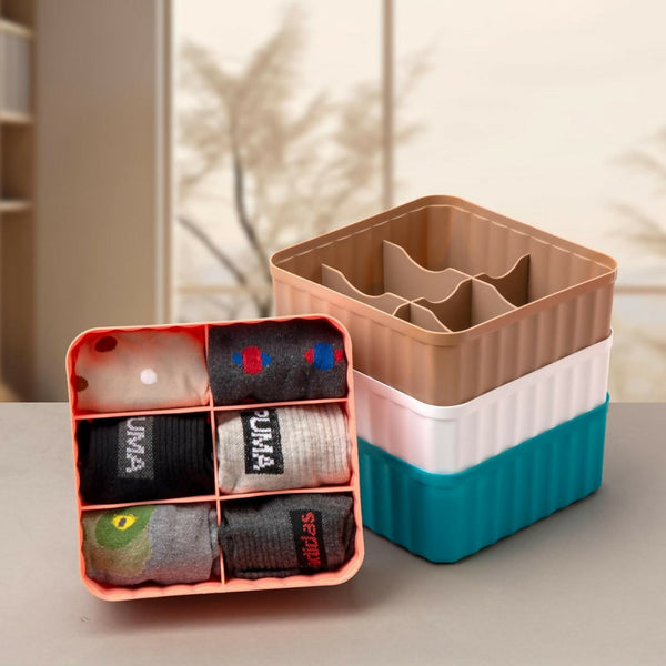 6-Compartment Wardrobe Organizer pack of 4